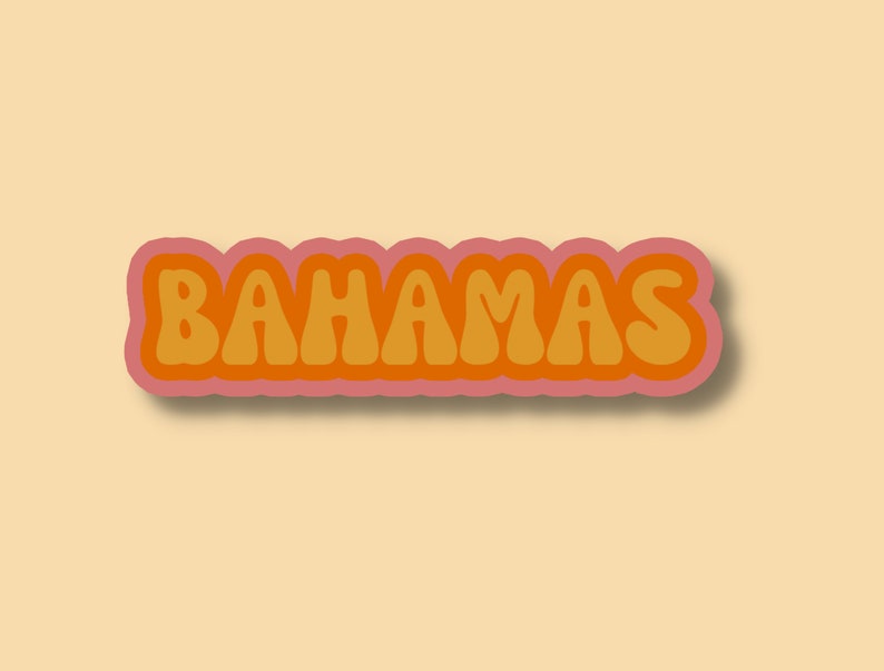 Bahamas Travel Sticker, Multiple Colors, Vinyl Laptop Water Bottle ...
