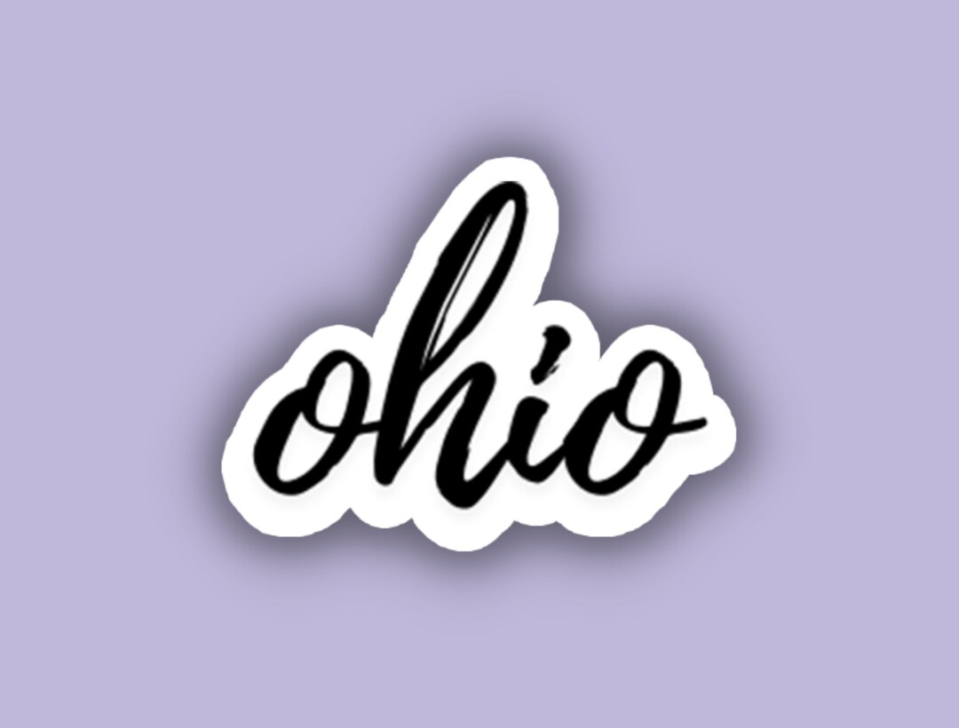 Ohio Cursive Ohio Cursive Travel Sticker, Vinyl Laptop Water Bottle Sticker ...