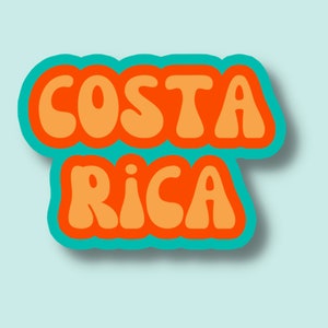 Costa Rica Travel Sticker, Multiple Colors, Vinyl Laptop Water Bottle Sticker Places I&#39;ve Been Trendy Luggage Decal, Vintage Travel Inspired