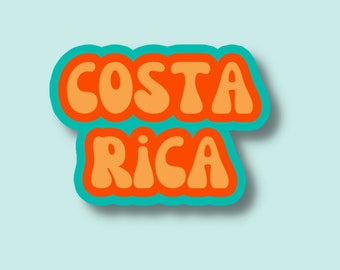 Costa Rica Travel Sticker, Multiple Colors, Vinyl Laptop Water Bottle Sticker Places I've Been Trendy Luggage Decal, Vintage Travel Inspired