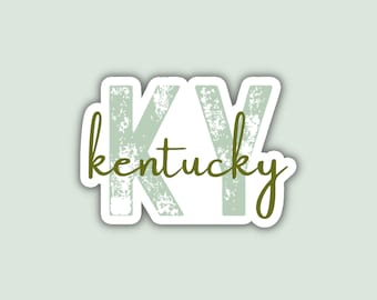 Kentucky State Travel Sticker, Multiple Colors, KY State Code, Vinyl Laptop, Water Bottle Planner Journal, Places I've Been, Luggage Decal