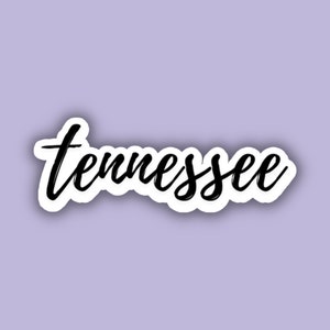 Tennessee Cursive Travel Sticker, Vinyl Laptop Water Bottle Sticker, Scrapbook Journal Tablet, Trendy Luggage Decal, Vintage Travel Inspired