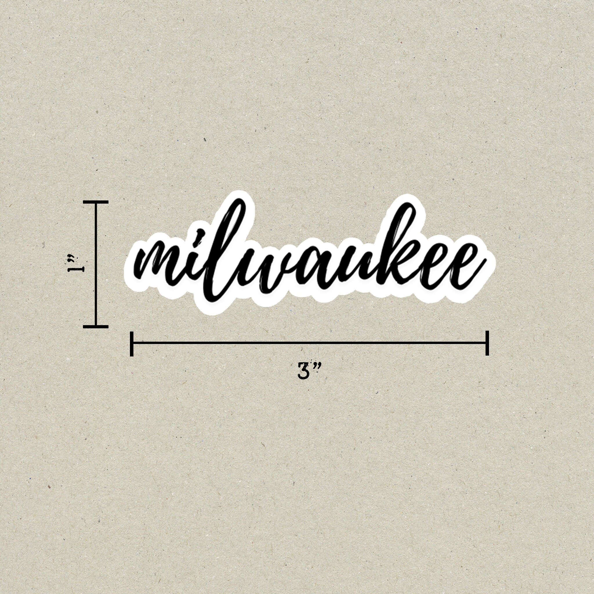 Milwaukee Cursive Travel Sticker, Vinyl Laptop Water Bottle Sticker ...