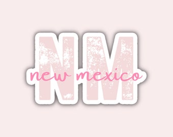New Mexico State Travel Sticker, Multiple Colors, NM State Code, Vinyl Laptop, Water Bottle Planner Journal, Places I've Been, Luggage Decal