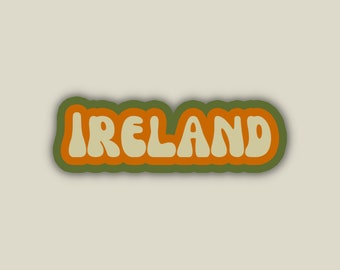 Ireland Travel Sticker, Multiple Colors, Vinyl Laptop Water Bottle Sticker, Places I've Been, Trendy Luggage Decal, Vintage Inspired