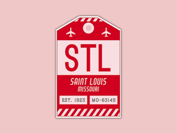 STL Saint Louis Missouri Luggage Tag Sticker / Airport Code 