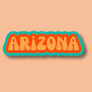 Arizona Travel Sticker, Multiple Colors, Vinyl Laptop Water Bottle Sticker, Places I&#39;ve Been, Trendy Luggage Decal, Vintage Inspired