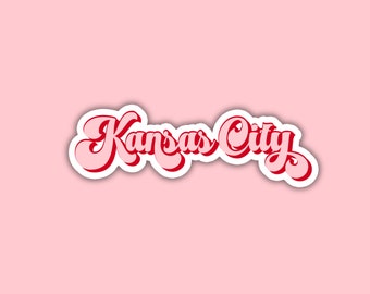 Kansas City Vintage Inspired Travel Sticker, Vinyl Laptop Water Bottle Sticker, Places I've Been, Trendy Luggage Tag, Travel Journal Decal