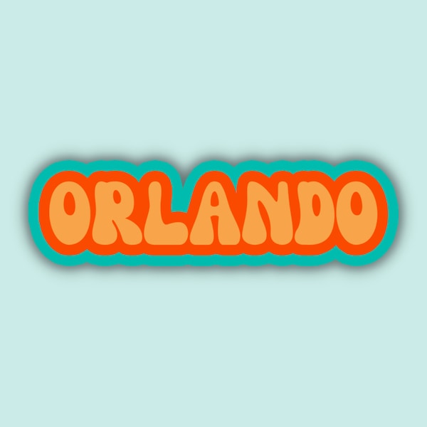 Orlando Travel Sticker, Multiple Colors, Vinyl Laptop Water Bottle Sticker, Places I've Been, Trendy Luggage Decal, Vintage Travel Inspired