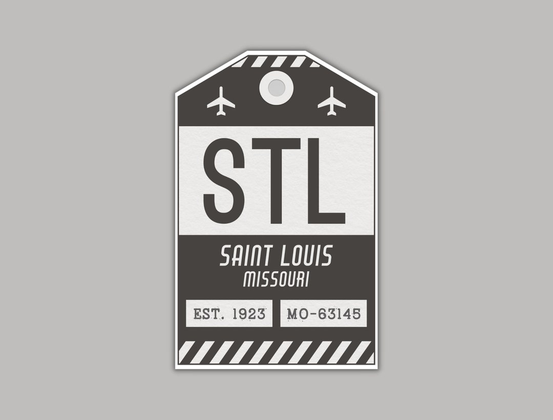 STL Saint Louis Missouri Luggage Tag Sticker / Airport Code Baggage ...