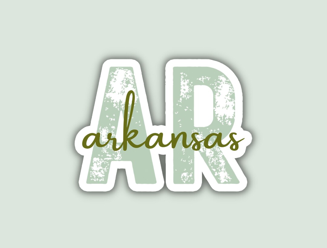 Arkansas State Travel Sticker, Multiple Colors, AR State Code, Vinyl ...