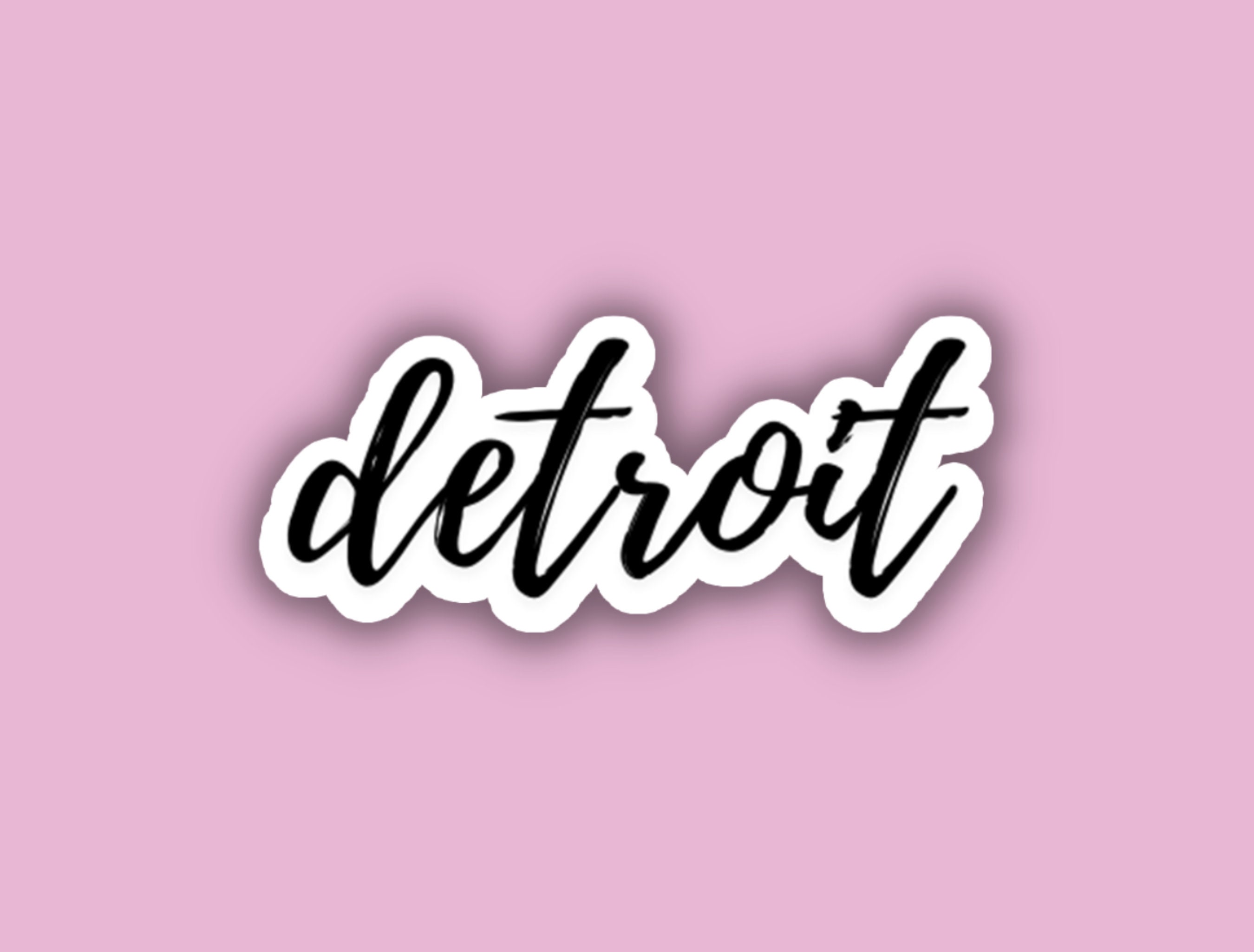 Detroit Cursive Detroit Cursive Travel Sticker, Vinyl Laptop Water Bottle Sticker ...