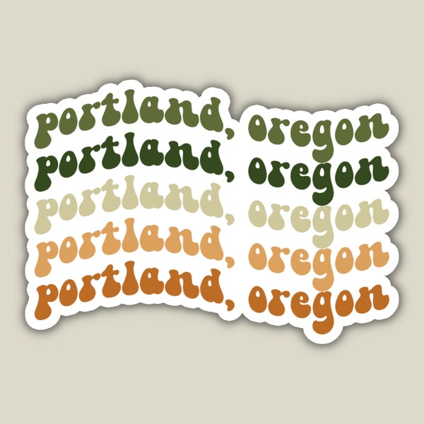 Portland Oregon Retro Travel Sticker, Multiple Colors, Vinyl Laptop, Water Bottle, Planner Journal Sticker, Places I've Been, Luggage Decal