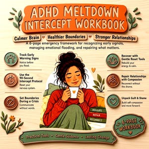 Adult ADHD Meltdown Intercept Workbook, Emotional Regulation Trigger Tracker, Couple Relationship Repair