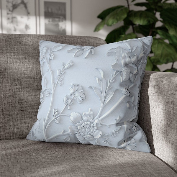 Pillow Cover Bridal Bouquet with Baroque 3D Flowers, Pillowcase Bridal Bouquet, Pillow Cover Baroque, Bridal or Wedding Decor, Art Deco