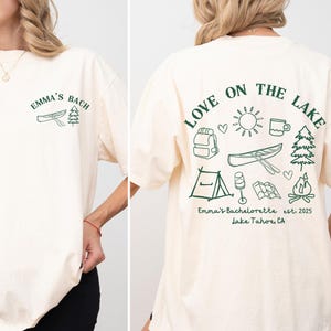 Custom Love On The Lake Bachelorette Shirts Personalized Camp Bachelorette Party Shirt Lake Bachelorette Shirt Bach Favors Lake Bridal Party