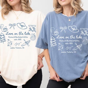 Love On The Lake Bachelorette Shirts Custom Lake Bachelorette Party Shirts Camp Bachelorette Shirt Lake Themed Bridal Party Bridesmaids Gift