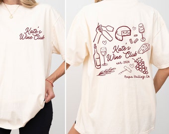 Custom Wine Bachelorette Party Shirts Personalized Wine Bachelorette Merch Wine Tasting Shirts Bridesmaids Napa Valley Bachelorette Merch