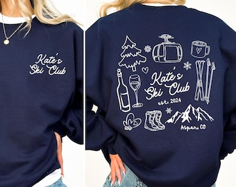 Custom Ski Bachelorette Sweatshirts Personalized Winter Bachelorette Party Crewnecks Ski Girls Trip Sweatshirt Winter Bridal Party Gift