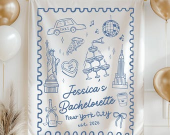 Custom New York Bachelorette Party Banner NYC Bridal Party Tapestry Bachelorette Decor Backdrop