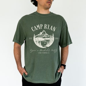 Custom Bachelor Party Shirts Camp Bachelor T-shirts Personalized Location Bachelor Party Shirts Camping Weekend Shirt Groomsmen Shirt Gift
