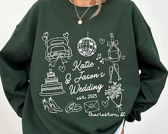 Custom Wedding Sweatshirts Toss Personalized Wedding Party Crewnecks Wedding Weekend Merch Gift