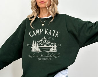 Custom Camp Bachelorette Sweatshirts Personalized Camping Bachelorette Party Crewnecks Mountains Bridal Party Gift Hiking Bridesmaids Gift