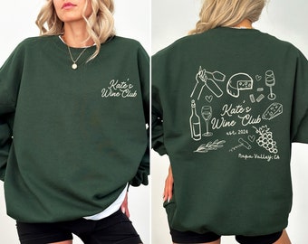 Custom Wine Bachelorette Party Sweatshirts Personalized Winery Theme Bachelorette Crewneck Wine Tasting Sweater Napa Valley Bridesmaids Gift