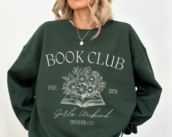 Custom Book Club Sweatshirt Reading Club Sweatshirt Personalized Book Lover Hoodie Fall Book Club Merch Bookish Crewneck Gift Reading Merch