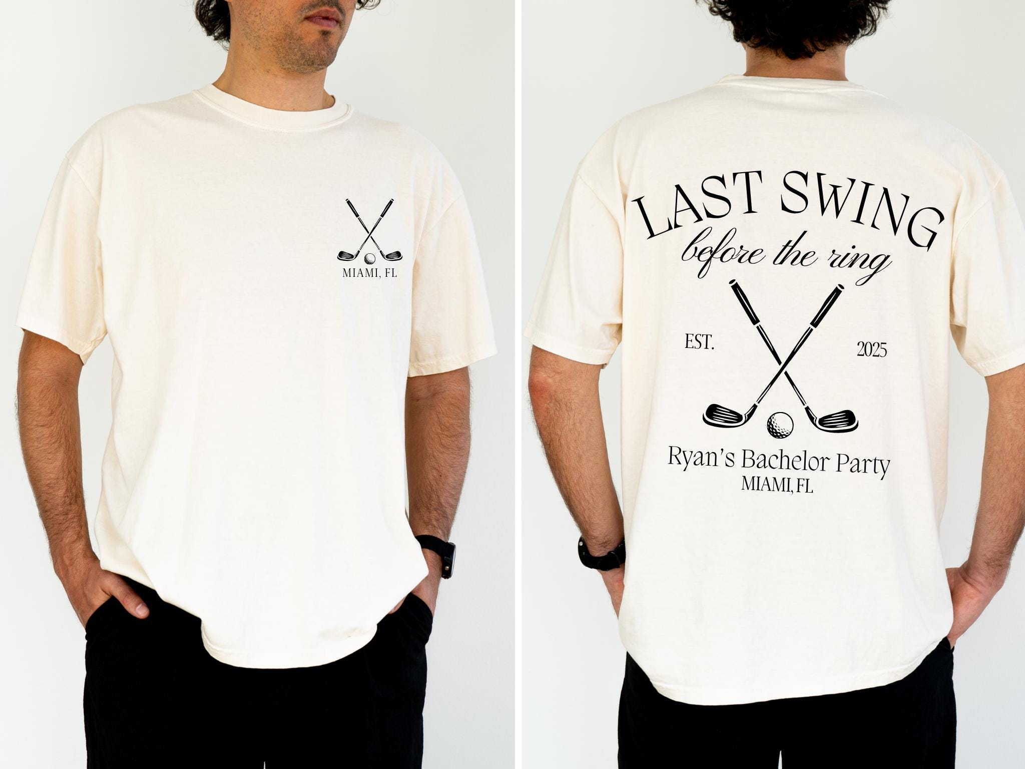 Last Swing Before The Ring Bachelor Shirts Golf Bachelor Party T-Shirts Matching Groomsmen Shirts Golfing Bachelor Trip Shirts Merch