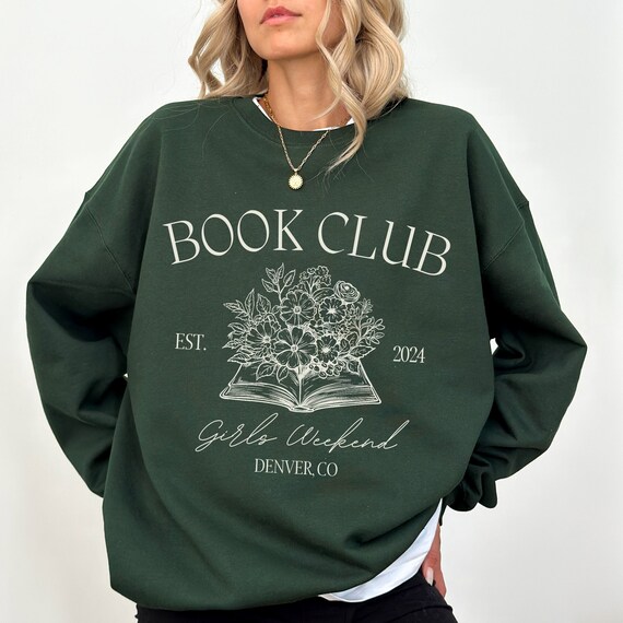 Custom Book Club Sweatshirt Reading Club Sweatshirt Personalized Book Lover Hoodie Fall Book Club Merch Bookish Crewneck Gift Reading Merch
