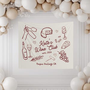 Custom Wine Bachelorette Banner Winery Bachelorette Party Tapestry Wine ...