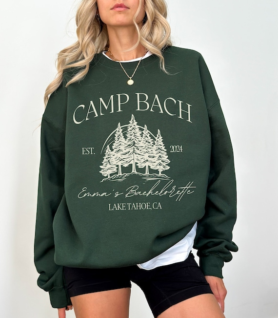 Custom Camp Bachelorette Sweatshirts Hiking Bachelorette Sweater Personalized Bach Merch Lake Bachelorette Party Crewnecks Bride Squad Gift