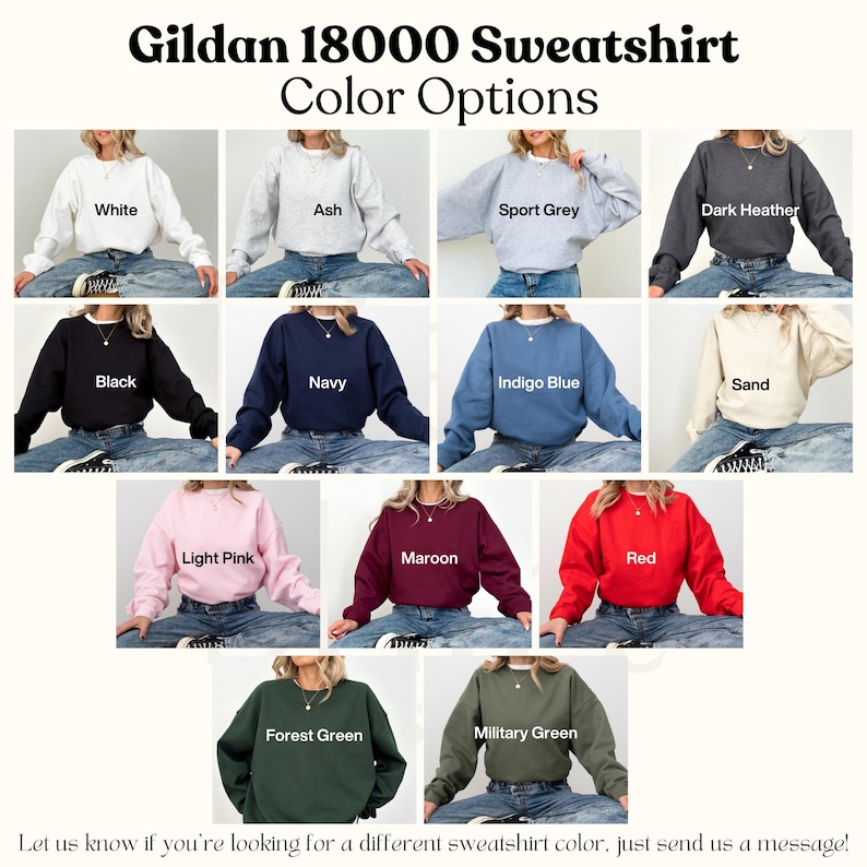 a group of women's sweatshirts with the words giln 1800 sweatshi