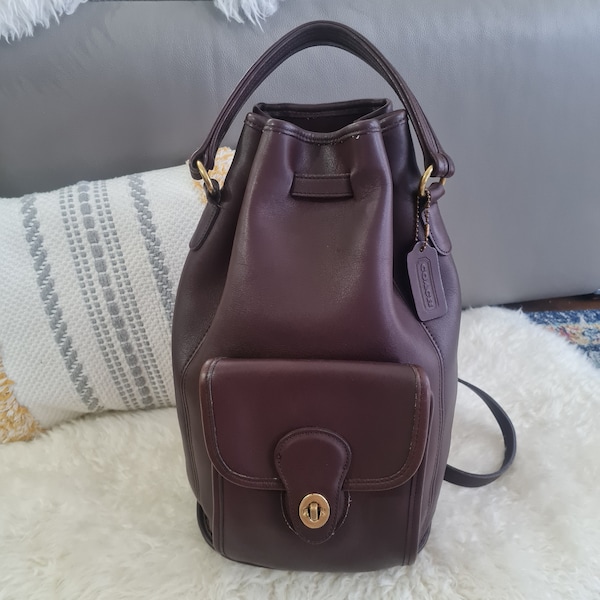 Mahogany Vintage Coach Sling Convertible Backpack 9992