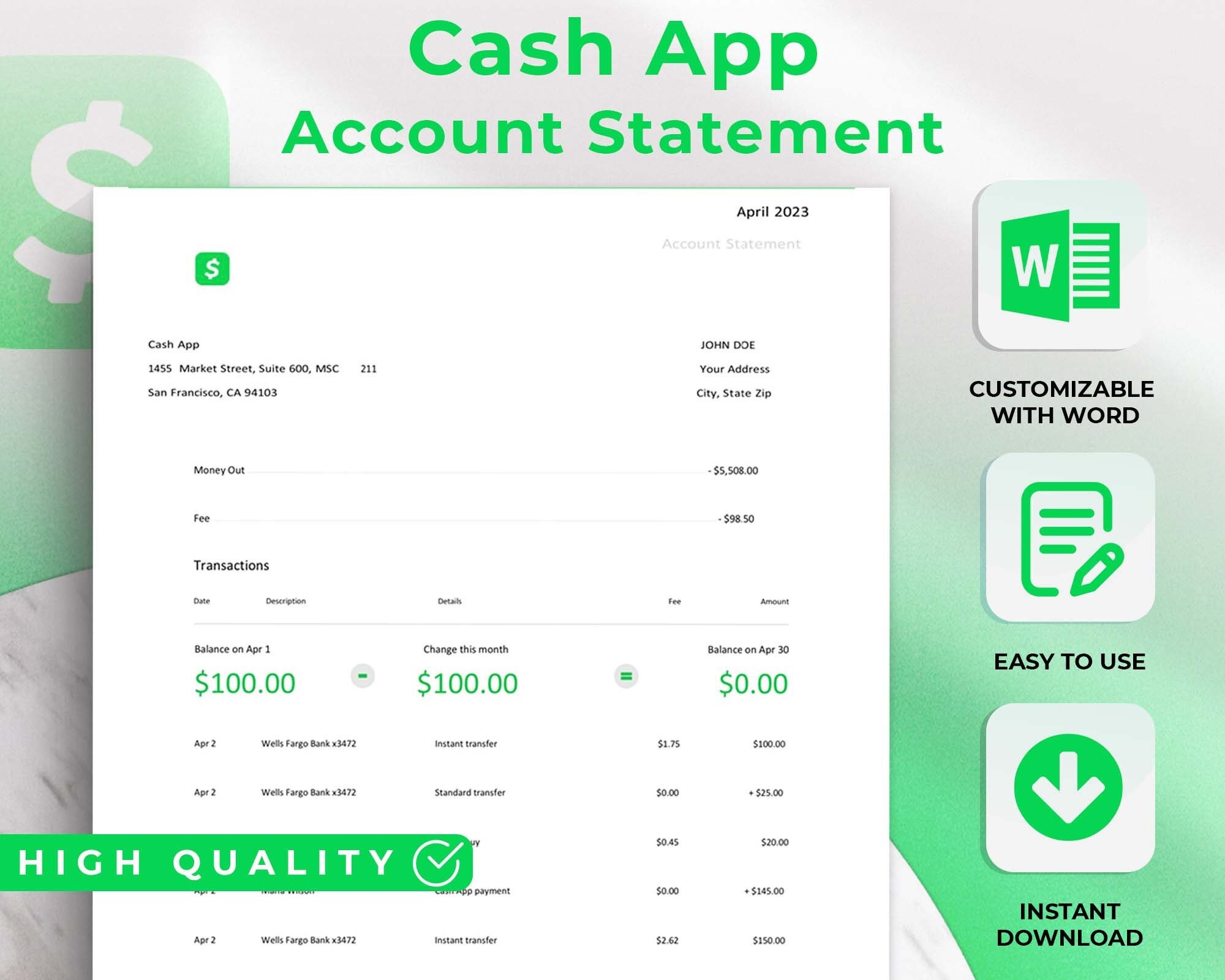 cash-app-bank-statement-personal-editable-cashapp-bank-etsy