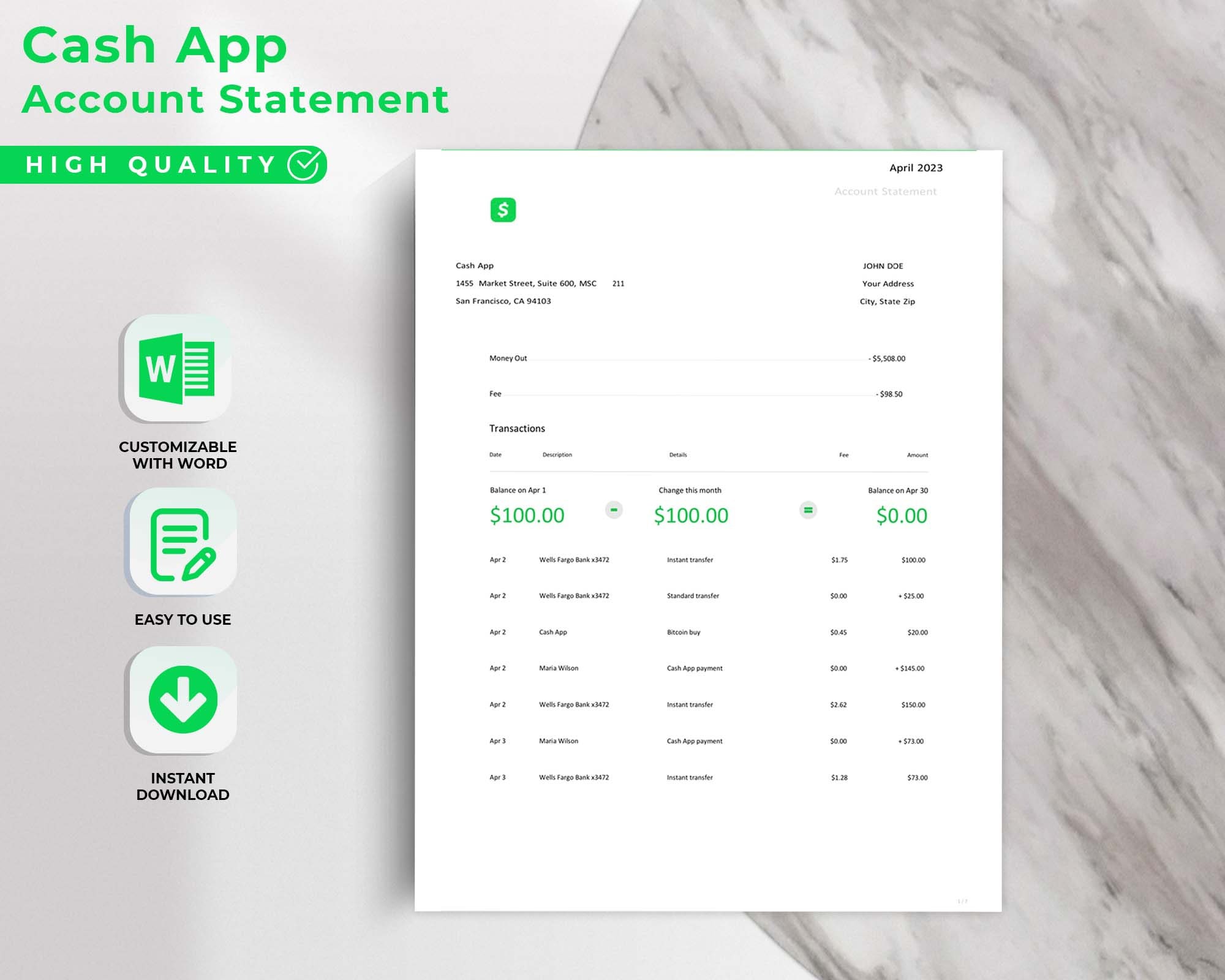 Cash App Bank Statement/personal Editable Cashapp Bank Etsy Cash App Bank Statement/personal Editable Cashapp Bank Etsy