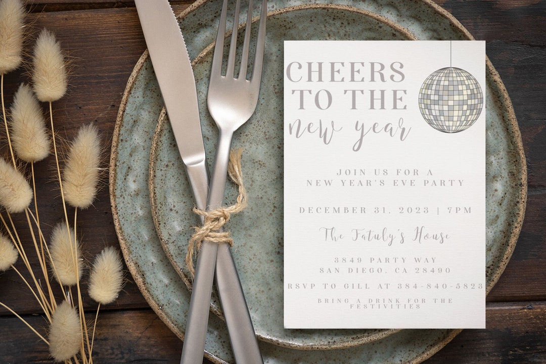 Printable New Years Eve Party Invitation, NYE Party Invitation, Digital
