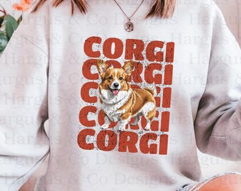 Camiseta para mamá de perro, sudadera de cuello redondo para amantes de los corgis, ropa adorable para perros, regalos para dueños de perros, ropa para amantes de las mascotas, camiseta divertida de corgis, regalo para mamá de perro