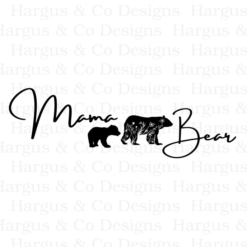 Mama Bear Floral Silhouette SVG PNG: DIY Shirt Design (digital Download ...