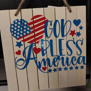God Bless Wood Sign