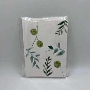 Cartão de felicitações em aquarela pintado à mão com envelope - em branco por dentro - galhos