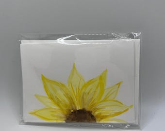 Hand Painted Watercolor Birthday Card With Envelope - blank inside. Size 3.5 in. x 5 in.