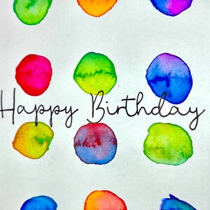 Hand Painted Watercolor Birthday Card With Envelope - Blank Inside - Etsy