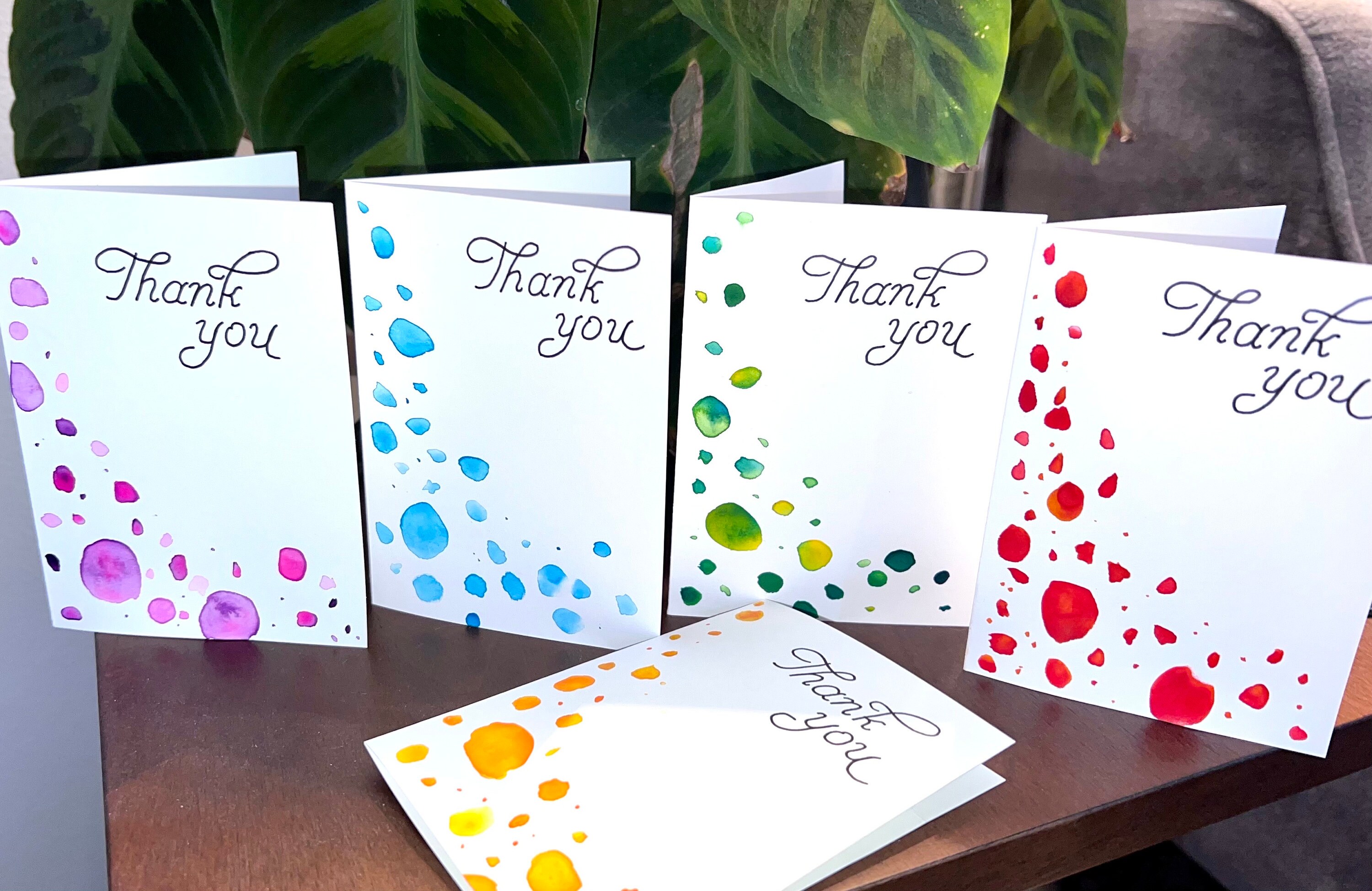 Hand Painted Watercolor Greeting Cards With Envelopes - 5 Card Set ...