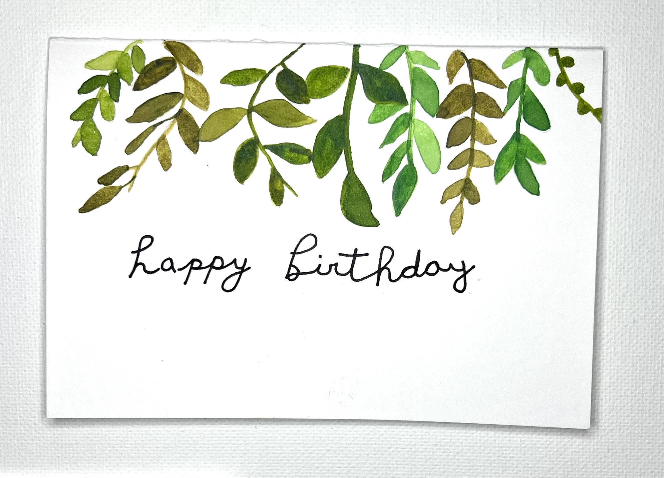 Hand Painted Watercolor Birthday Card With Envelope - Etsy