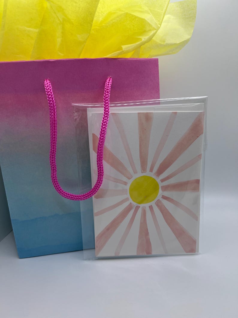 Hand Painted Watercolor Greeting Card With Envelope - Blank Inside ...
