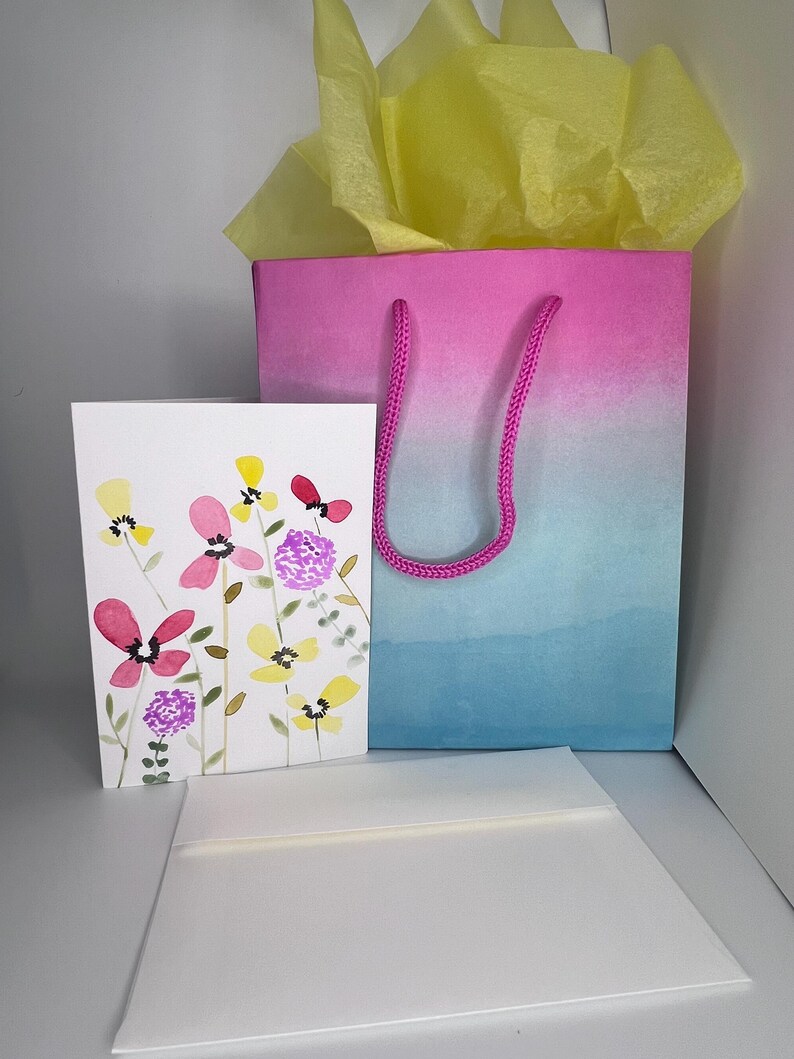 Hand Painted Watercolor Greeting Cards With Envelopes - Nature Set - 4 ...