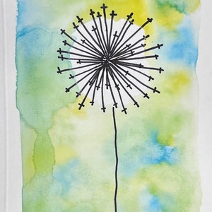 Cartão de felicitações em aquarela pintado à mão com envelope