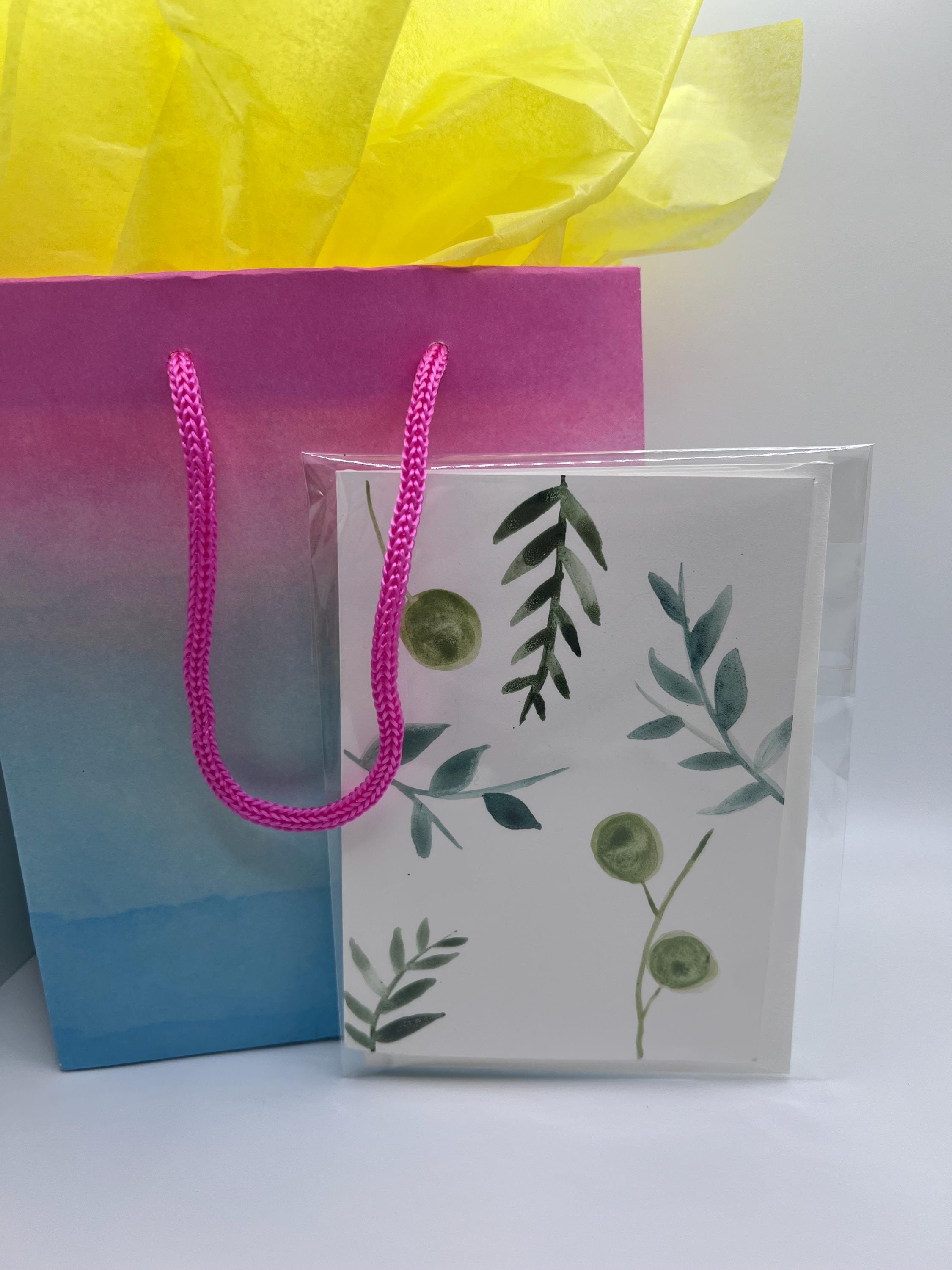 Hand Painted Watercolor Greeting Card With Envelope - Blank Inside ...